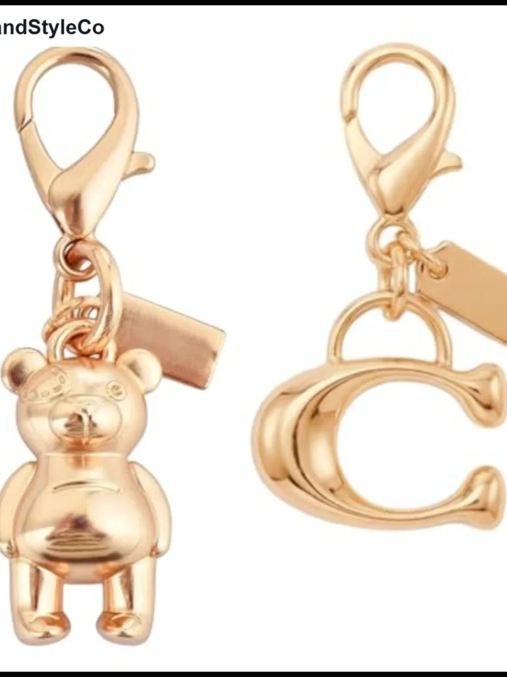 Brass Bear Bag Charm Novelty Keychain
